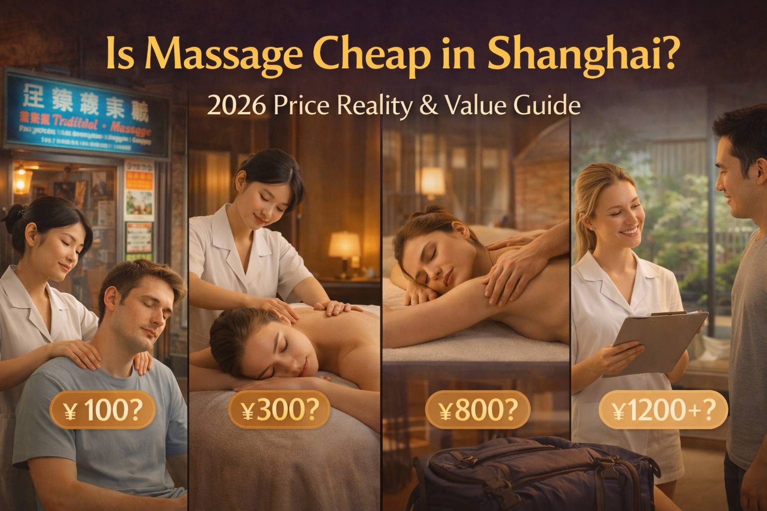 Shanghai massage price comparison showing various service levels