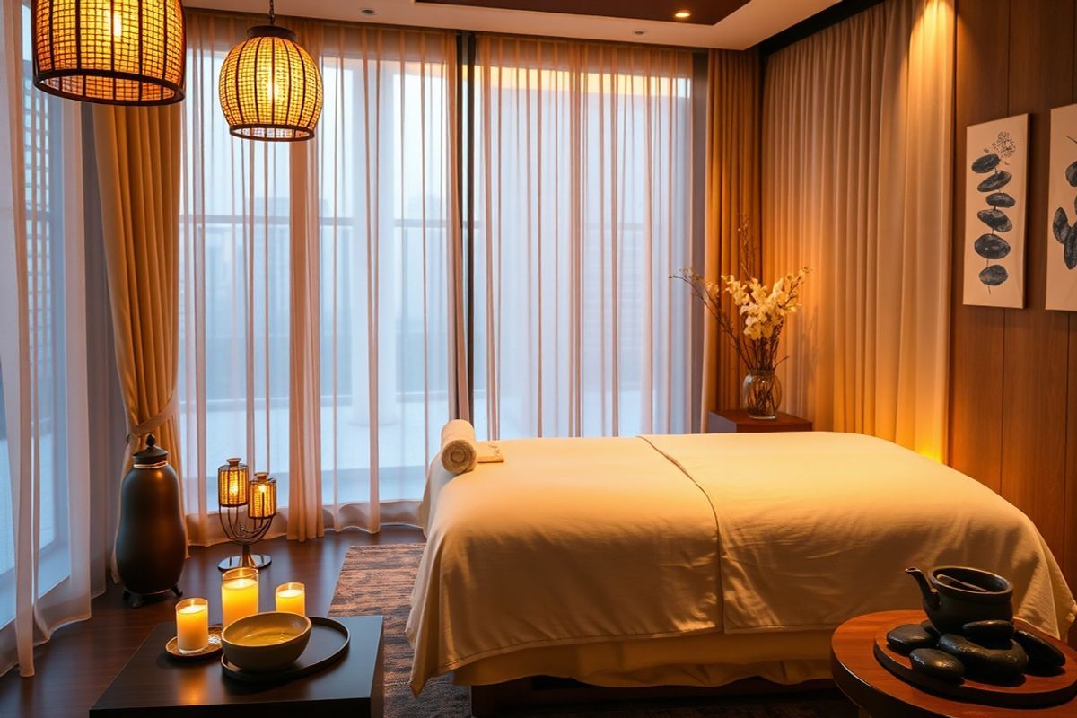 Luxury four hands massage treatment room in Shanghai spa